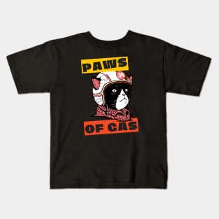 Paws On The Gas Kitty Racer Kids T-Shirt